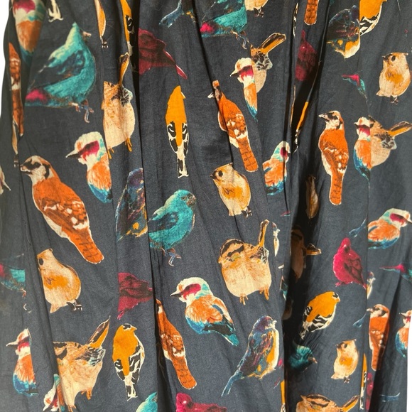 Maeve Navy Native Birds Print Strapless Midi Dress - Picture 5 of 9